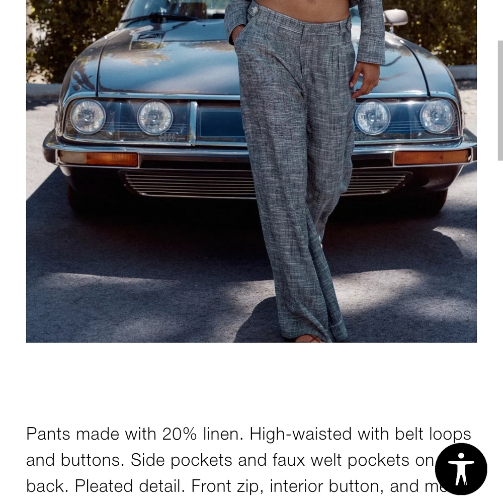 Zara Light Indigo Wide Leg Pants
